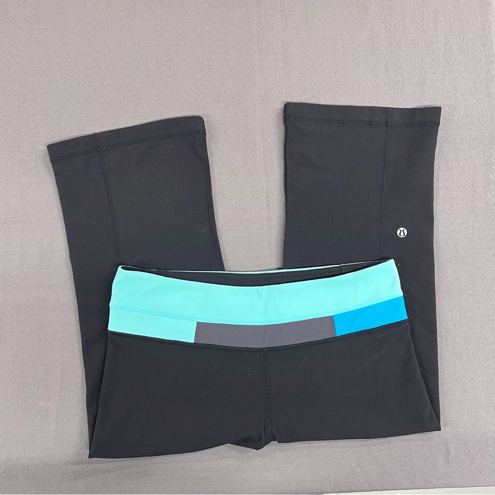 lululemon athletica Reversible Groove Crop Black Leggings Women's 8